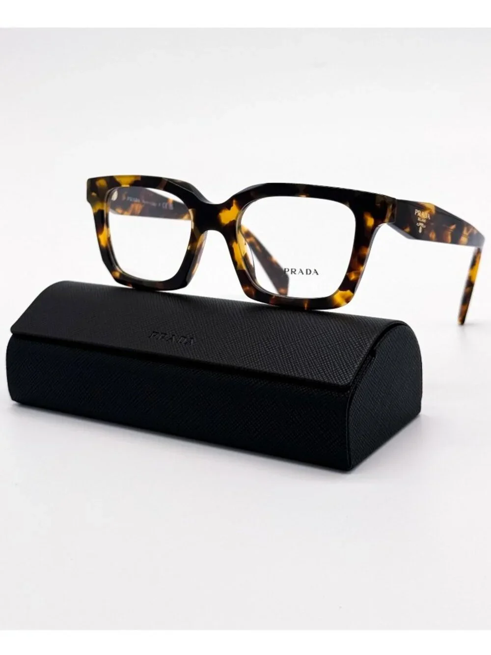 New Prada VPR C08 Women Havana Square Eyeglasses PRC08V 14L1O1